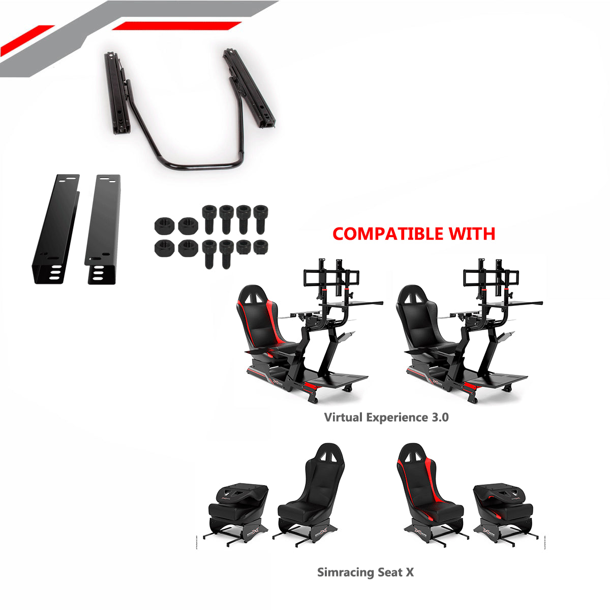 Sim Racing Rail Adjustment Upgrade Kit for Virtual Experience 3.0 / Sim Racing Seat X